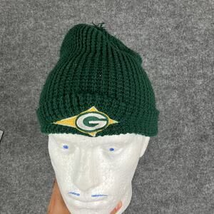 NFL Green Bay Packers Beanie OSFM Green Knit Winter Hat Retro Team Logo